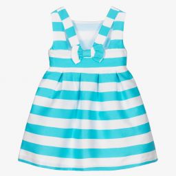 Mayoral-Blue & White Stripe Dress | Childrensalon Outlet