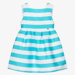 Mayoral-Blue & White Stripe Dress | Childrensalon Outlet
