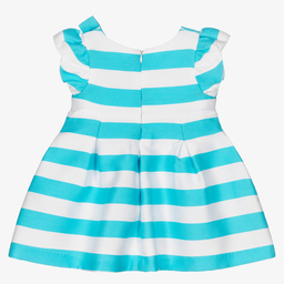 مايورال-فستان مزيج فيسكوز مقلم لون أزرق تركواز وأبيض | Childrensalon Outlet