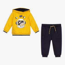 Mayoral-Сине-желтый спортивный костюм с космическим принтом | Childrensalon Outlet