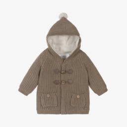 Mayoral Newborn-Boys Beige Cable Knit Coat | Childrensalon Outlet