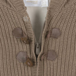 Mayoral Newborn-Boys Beige Cable Knit Coat | Childrensalon Outlet