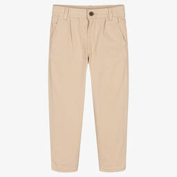 Mayoral-Boys Beige Cotton Chinos | Childrensalon Outlet