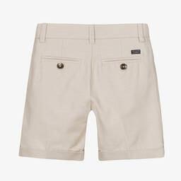 Mayoral-Boys Beige Cotton & Linen Shorts | Childrensalon Outlet