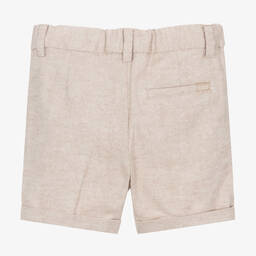 Mayoral-Boys Beige Cotton & Linen Shorts | Childrensalon Outlet