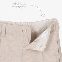 Mayoral-Boys Beige Cotton & Linen Shorts | Childrensalon Outlet