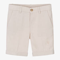 Mayoral-Boys Beige Cotton & Linen Shorts | Childrensalon Outlet