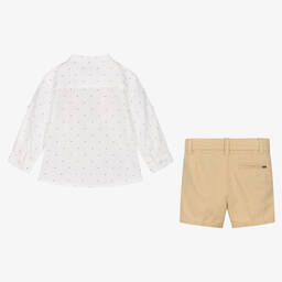 Mayoral-Boys Beige Cotton & Linen Shorts Set | Childrensalon Outlet