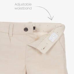 مايورال-بنطلون أطفال ولادي قطن وكتان تويل لون بيج | Childrensalon Outlet