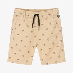 Mayoral-Boys Beige Cotton Palm Tree Shorts | Childrensalon Outlet