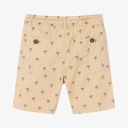 Mayoral-Boys Beige Cotton Palm Tree Shorts | Childrensalon Outlet