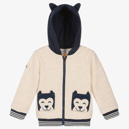 Mayoral-Boys Beige Cotton Zip-Up Top | Childrensalon Outlet