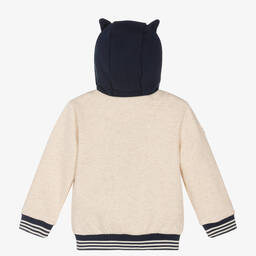 Mayoral-Boys Beige Cotton Zip-Up Top | Childrensalon Outlet