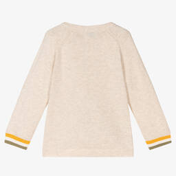 Mayoral-Boys Beige Dinosaur Cotton Sweater | Childrensalon Outlet