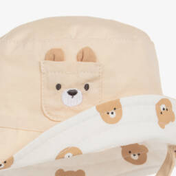 Mayoral Newborn-Boys' Beige Dual-Sided Sun Cap | Childrensalon Outlet
