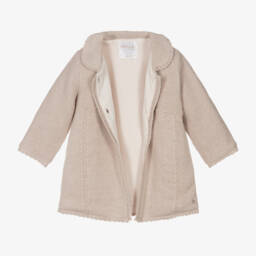 Mayoral Newborn-Boys Beige Knit Coat and Hat Set | Childrensalon Outlet