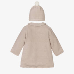 Mayoral Newborn-Boys Beige Knit Coat and Hat Set | Childrensalon Outlet