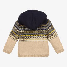 Mayoral-Boys Beige Knitted Zip-Up Top | Childrensalon Outlet