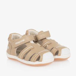 مايورال-حذاء جلد لون بيج لمرحلة بدء المشي للمواليد | Childrensalon Outlet