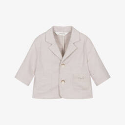 Mayoral Newborn-Boys Beige Linen Blend Blazer | Childrensalon Outlet