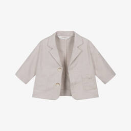 Mayoral Newborn-Boys Beige Linen Blend Blazer | Childrensalon Outlet
