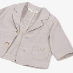Mayoral Newborn-Boys Beige Linen Blend Blazer | Childrensalon Outlet