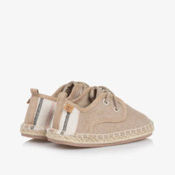 Mayoral-Boys Beige Linen-Cotton Lace Espadrilles | Childrensalon Outlet