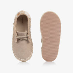 Mayoral-Boys Beige Linen-Cotton Lace Espadrilles | Childrensalon Outlet