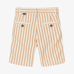 Mayoral-Boys Beige & Orange Cotton Shorts | Childrensalon Outlet