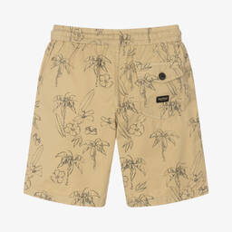 Mayoral Nukutavake-Boys Beige Palm Print Shorts | Childrensalon Outlet