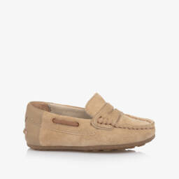 Mayoral-Boys Beige Soft Suede Loafers | Childrensalon Outlet