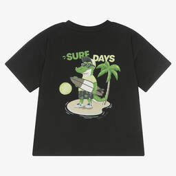 Mayoral-Boys Black Cotton T-Shirt | Childrensalon Outlet