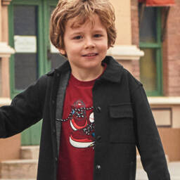Mayoral-Boys Black Punto Milano Overshirt | Childrensalon Outlet