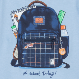 Mayoral-Голубая футболка с изображением рюкзака для мальчиков | Childrensalon Outlet