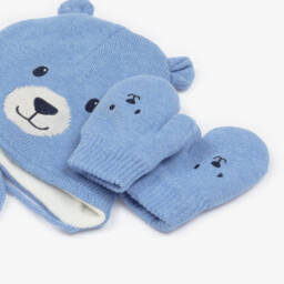 Mayoral-Boys Blue Bear Hat and Mittens | Childrensalon Outlet