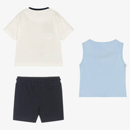 Mayoral-Сине-голубой комплект с шортами из хлопка | Childrensalon Outlet