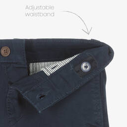 Mayoral-Boys Blue Cotton Chino Shorts | Childrensalon Outlet