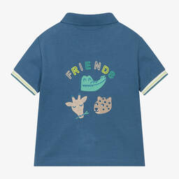 Mayoral-Boys Blue Cotton Crocodile Polo Shirt | Childrensalon Outlet