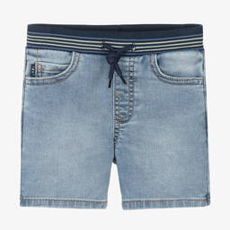 Mayoral-Boys Blue Cotton Denim Shorts | Childrensalon Outlet