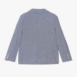 مايورال-جاكيت بلايزر قطن وكتان لون أزرق وأبيض للأولاد | Childrensalon Outlet