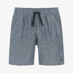 Mayoral-Boys Blue Cotton & Linen Shorts | Childrensalon Outlet
