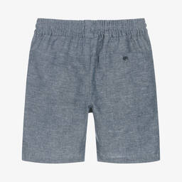 Mayoral-Boys Blue Cotton & Linen Shorts | Childrensalon Outlet
