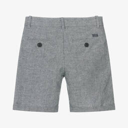 Mayoral-Boys Blue Cotton & Linen Shorts | Childrensalon Outlet