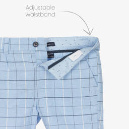 Mayoral-Boys Blue Cotton & Linen Shorts | Childrensalon Outlet