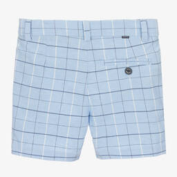 Mayoral-Boys Blue Cotton & Linen Shorts | Childrensalon Outlet