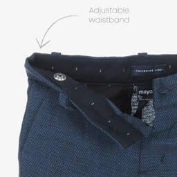Mayoral-Boys Blue Cotton & Linen Trousers | Childrensalon Outlet