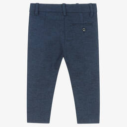 Mayoral-Boys Blue Cotton & Linen Trousers | Childrensalon Outlet
