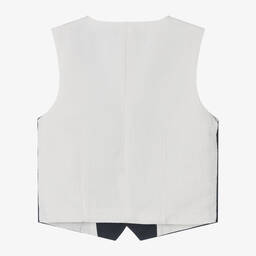 Mayoral-Boys Blue Cotton & Linen Waistcoat | Childrensalon Outlet
