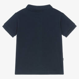 Mayoral-Boys Blue Cotton Piqué Top | Childrensalon Outlet