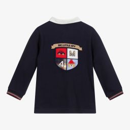 Mayoral-Boys Blue Cotton Polo Shirt | Childrensalon Outlet